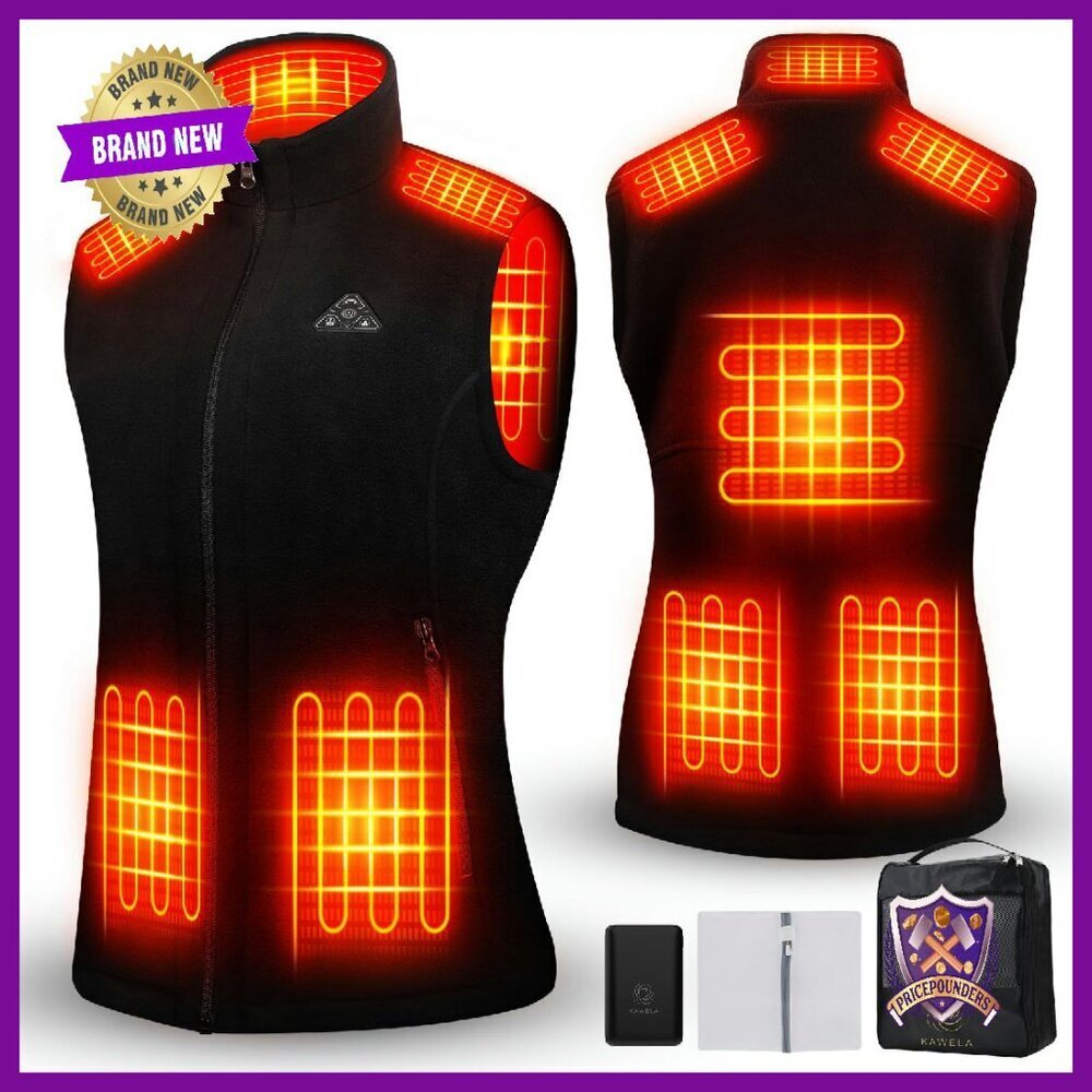 Lightweight Fleece Heated Vest with Battery Pack 8-Zone Warming